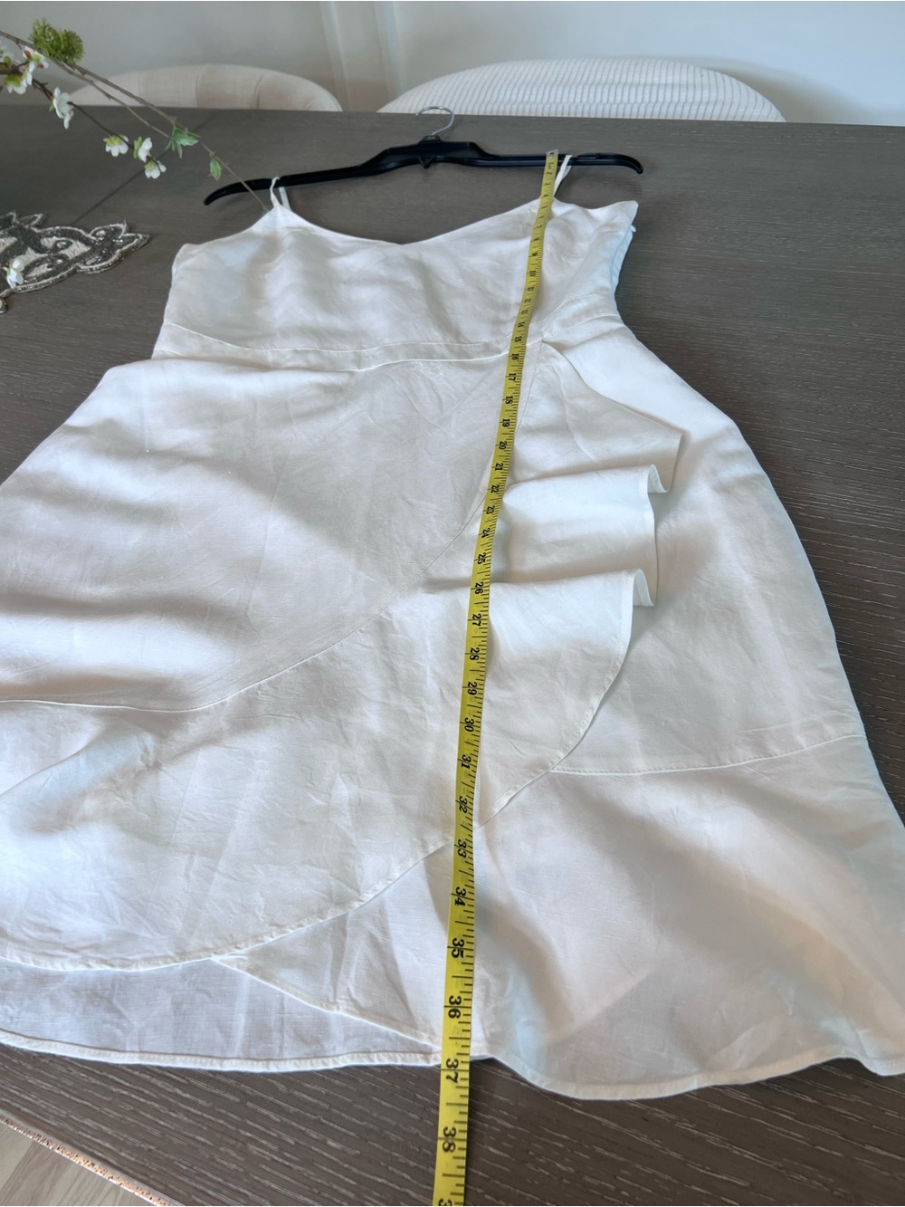 Banana Republic White linen blend Dress with Black Logo Tag - Picture 11 of 15